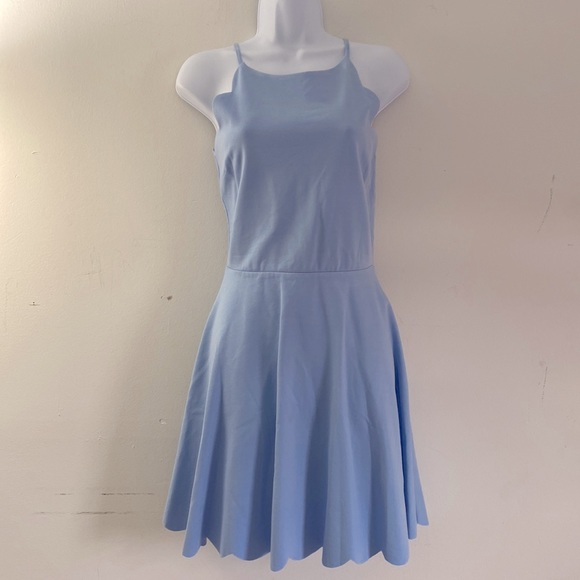 Aqua Dresses & Skirts - AQUA | Baby Blue Scalloped Hem Dress